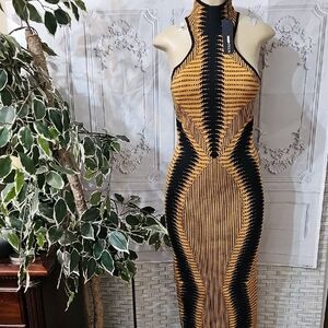 Fashion Nova Shine Your Light Sweater Midi Dress Large NWT